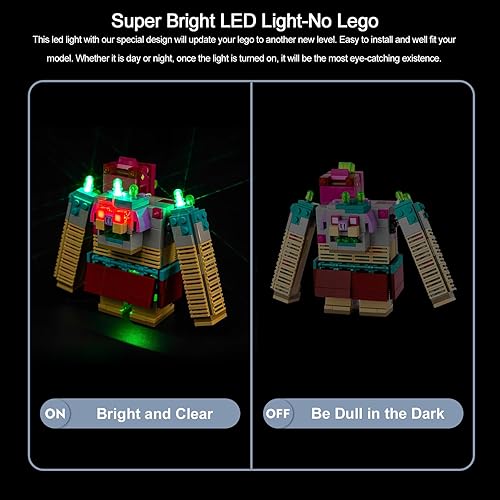 Miniatura 5 de BrickBling Kit de luces para Lego Mine-Craft Legends The Devourer Showdown Adventure 21257, iluminación creativa compatible con Lego Devourer