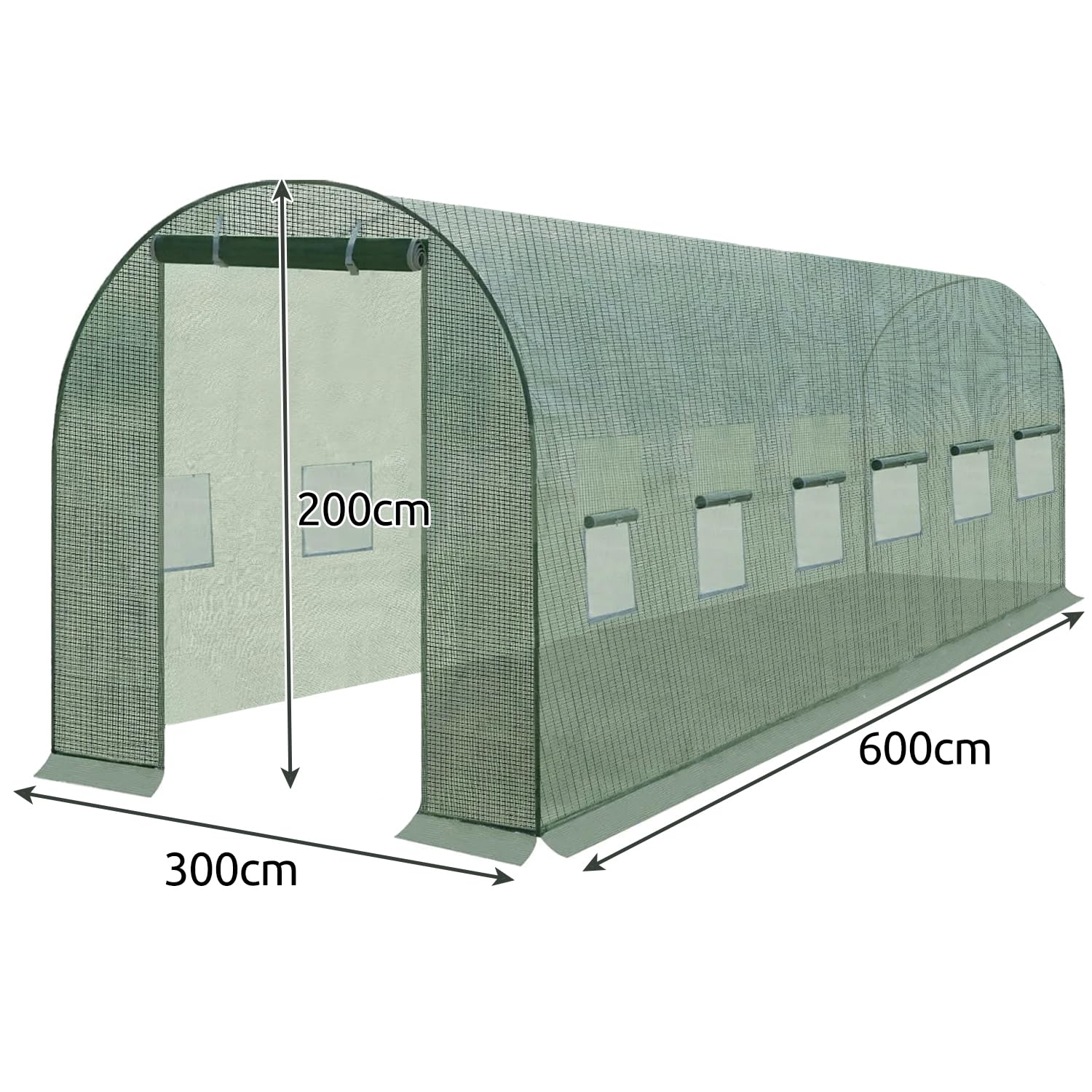 Bâche de Protection de Rechange pour Jardin, Serre, Serre à tomates, réutilisable, Vert, 6 x 3 x 2 m, 10263