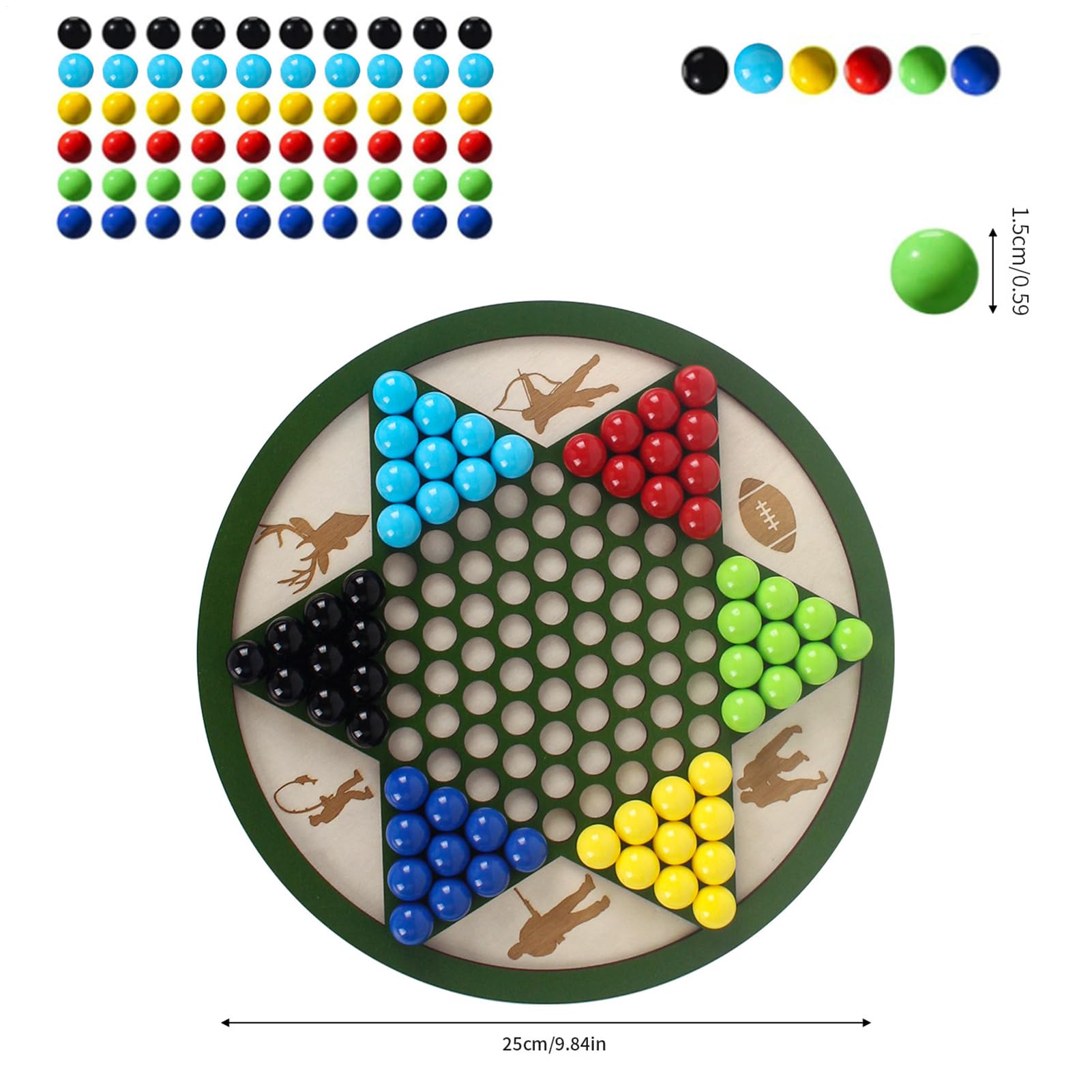 Solitär Spieleset | Holz Sternhalma Spielbrett,Strategiespiel Für Familienabende Gartenpartys Erwachsene Und Kinder