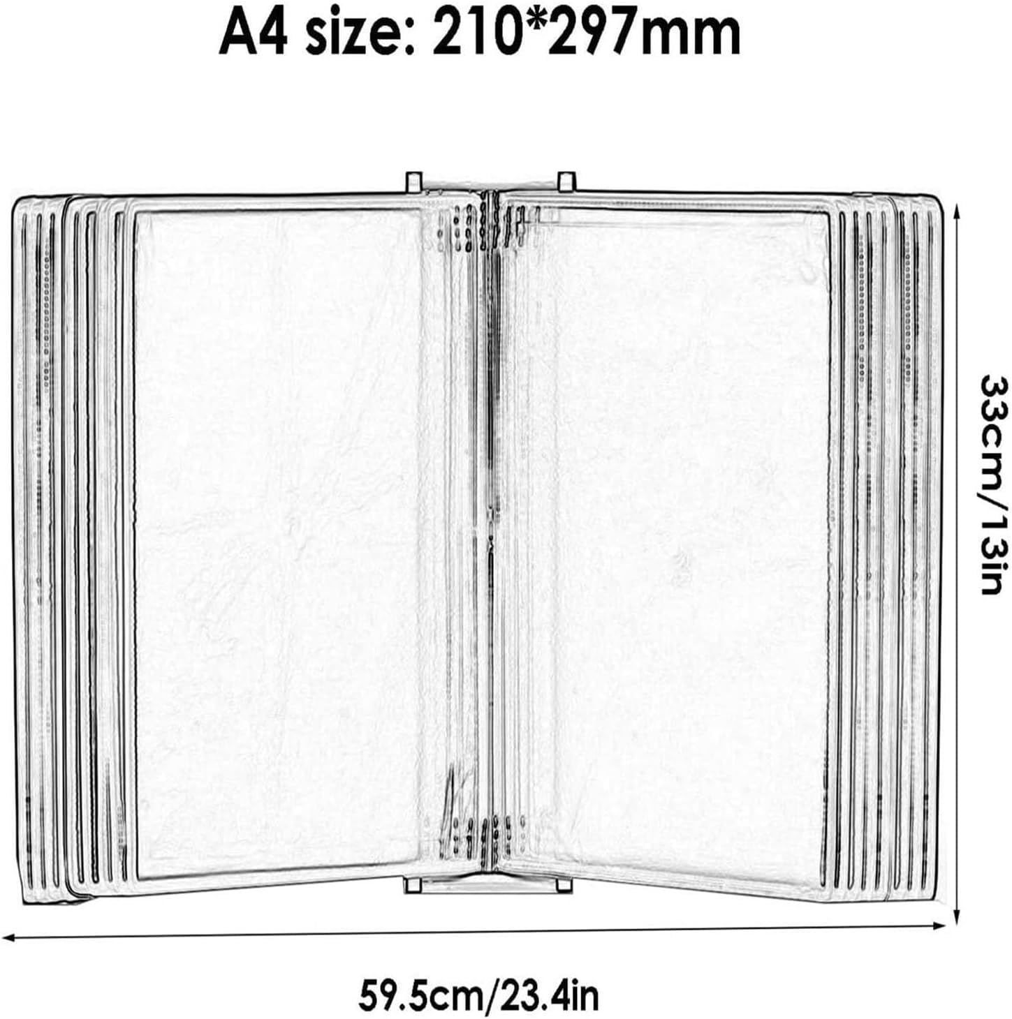 Generico Portadocumenti da tavolo con montaggio a parete, 20 tasche espositive, con caricamento facile, for ufficio e archiviazione A4(B)