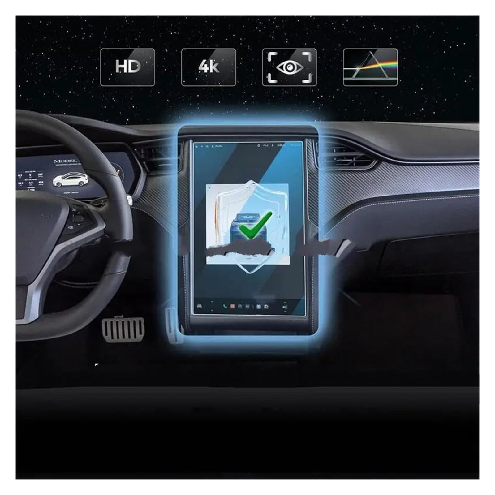 Osłona ekranu nawigacji samochodowej do Tesla do modelu S X 17 cali samochód nawigacja GPS radio odporne na zarysowania akcesoria osłona ekranu ze szkła hartowanego