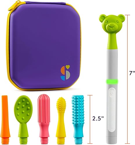 Miniatura 5 de Special Supplies Buzz Buddy Kit de estimulación oral con 6 cabezales intercambiables de textura suave, calma las necesidades sensoriales, apoya el