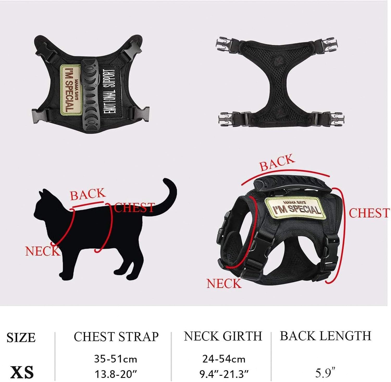 Reditore Tattico per Gatti e Guinzaglio Antifuga per Passeggiate, Pettorina Tattica per Cuccioli per Addestramento Outdoor, Gilet Militare Regolabile per Grandi, Red