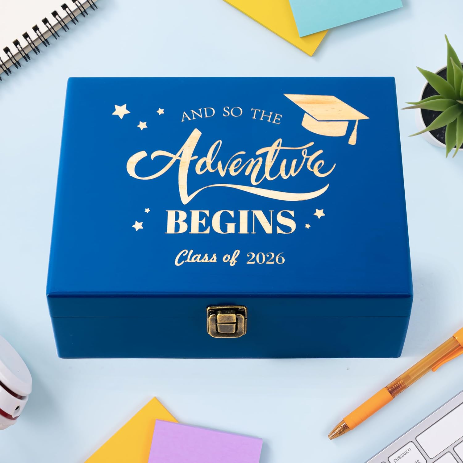 Class Memory Box Amazon.com: R HORSE Graduation Keepsake Wood Box, Blue Engraving Wooden ...