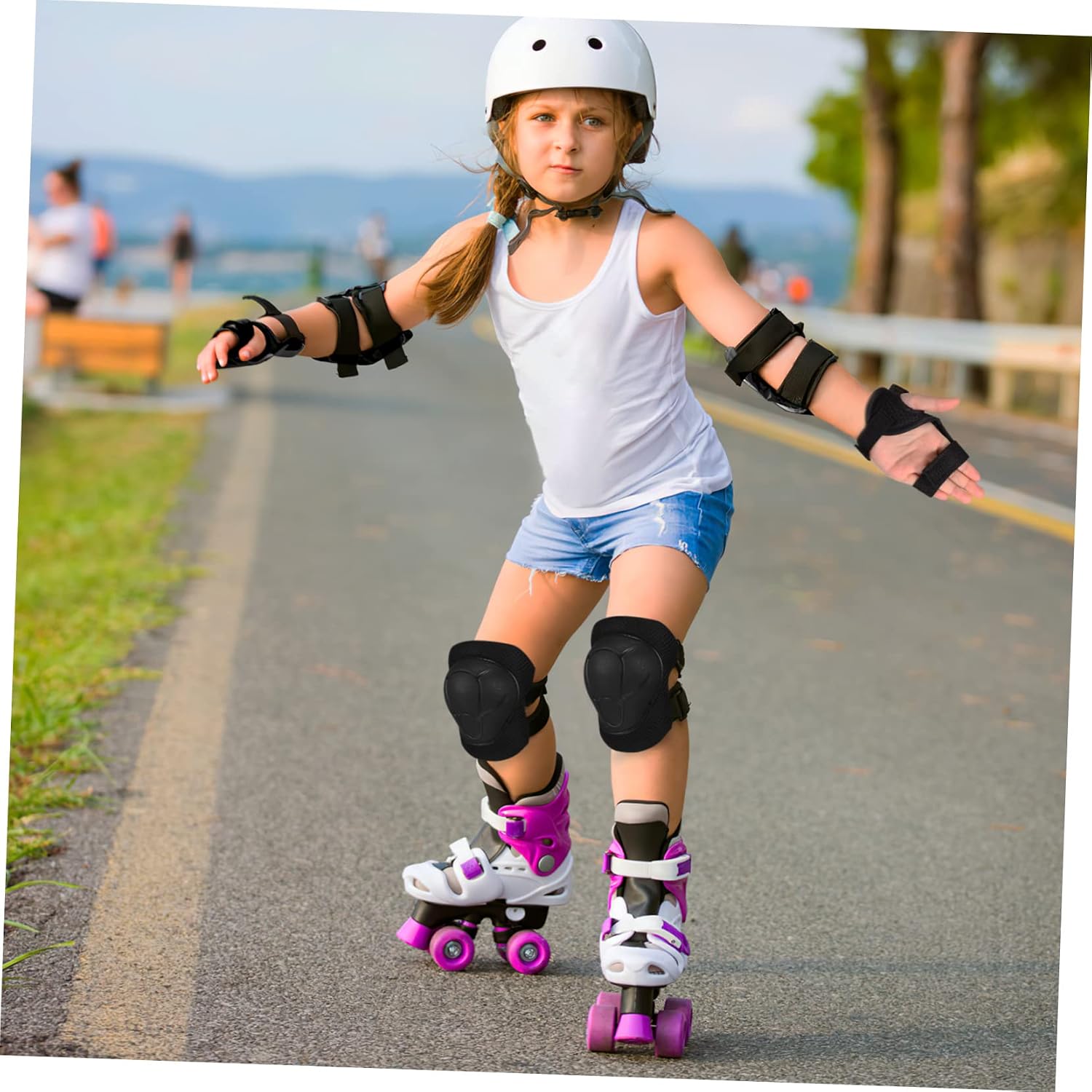 1set Cycling Kneepad Set Boy Girl Protective Gear Kit Elbow Wrist Guards Skating Pads for Boys and Girls Safety Gear
