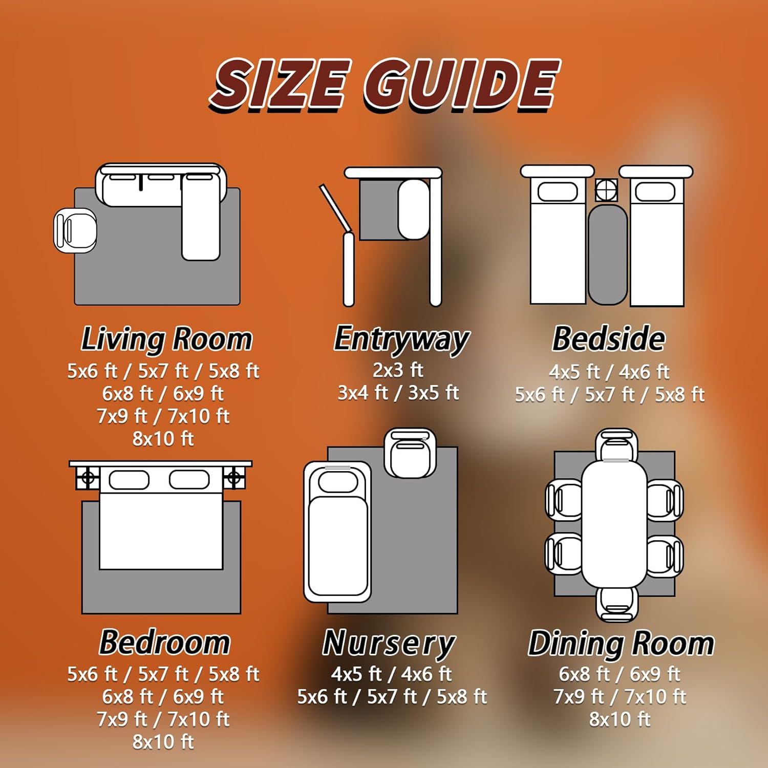 Cat Rug for Bedroom - 2x3 Rug - Cat Rug - 3D Cute Kitten Area Rug - Pet Animal Rugs - Orange Carpet - Cat Home Decor