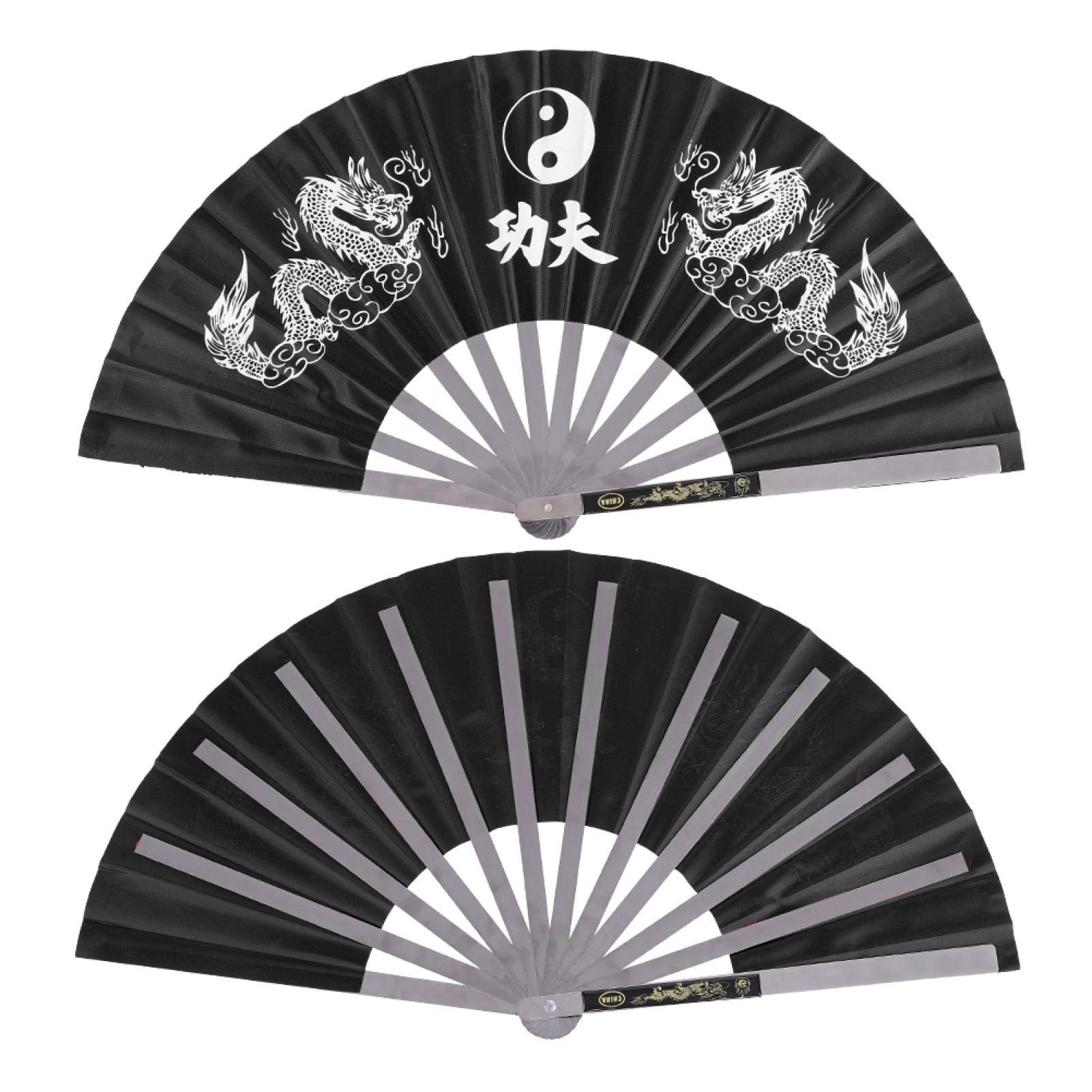 Abanico Tai Chi Soporte Acero Inoxidable Abanico Nailon Abanico Tai Chi Estilo Tradicional Chino Artes Marciales Rendimiento Abanico Tai Chi
