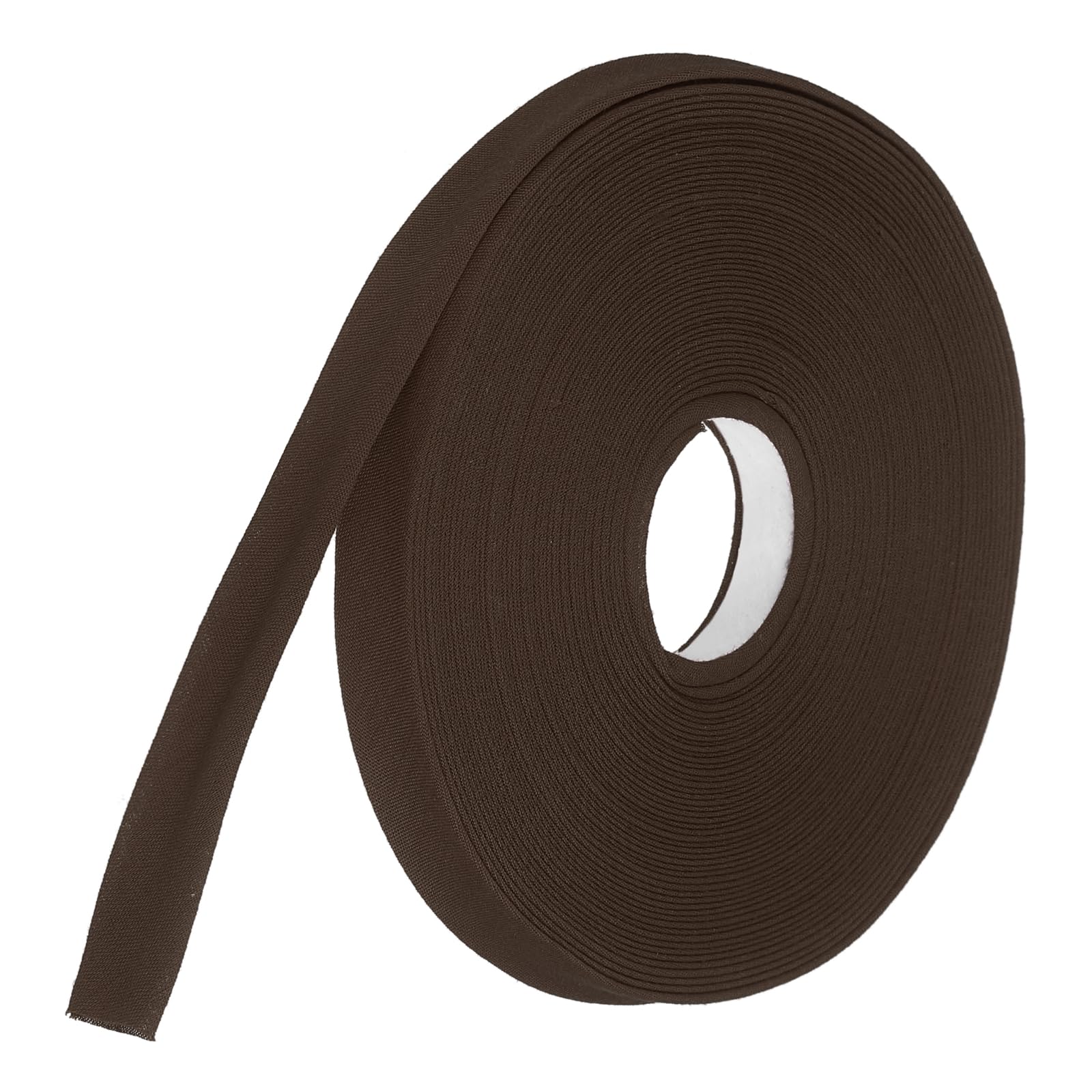 sourcing map 1.5cm Double Fold Bias Tape Polyester (Brown 14.6m) โ image 1