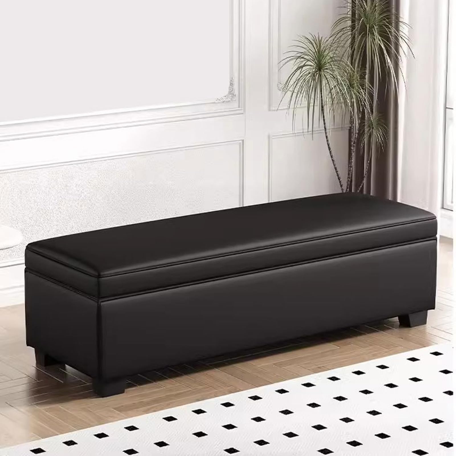 Banquette rembourrée en cuir pour créer une entrée accueillante et ordonnée