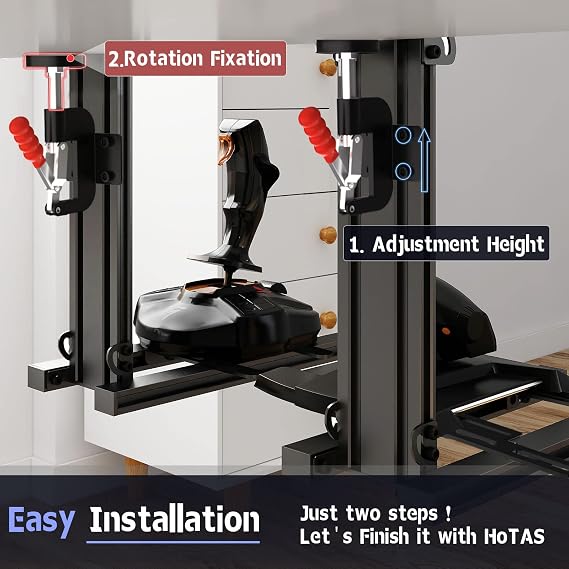 حامل Hotas القابل للطي على المكتب وحامل عصا التحكم Flight وحامل عصا التحكم Hotas لـ Logitech X52/X52 Pro/X56 Thrustmaster T 16000M HOTAS Warthog T Flight One/4/X/TCA VKB Gladiator NXT 2 Pack