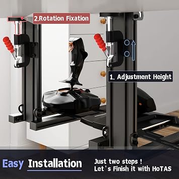 حامل Hotas القابل للطي على المكتب وحامل عصا التحكم Flight وحامل عصا التحكم Hotas لـ Logitech X52/X52 Pro/X56 Thrustmaster T 16000M HOTAS Warthog T Flight One/4/X/TCA VKB Gladiator NXT 2 Pack