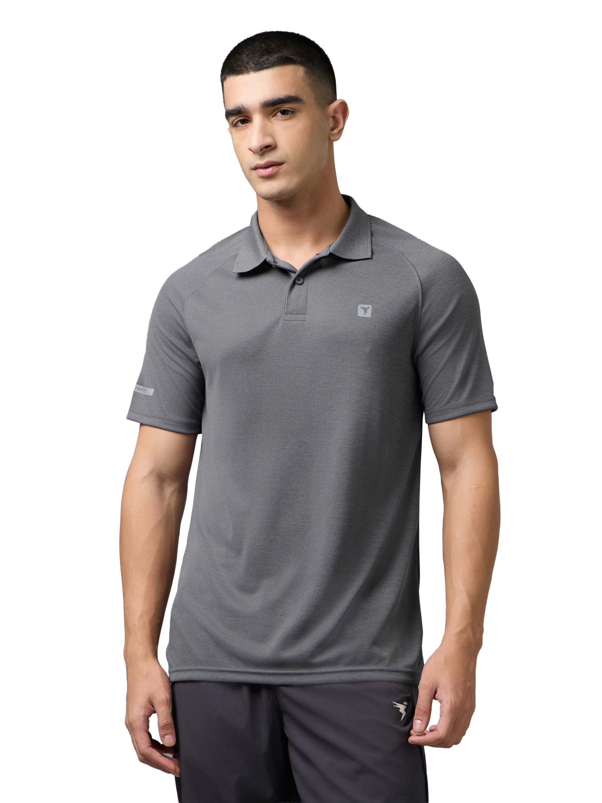Men's DOUBLECOOL Melange Slim Fit Polo T-Shirt Quick Dry Performance Sports Polo with UPF 50+, Anti-Odour, Anti-Microbial & 2-Way Stretch Golf, Gym, Training & Casual Wear-image-38