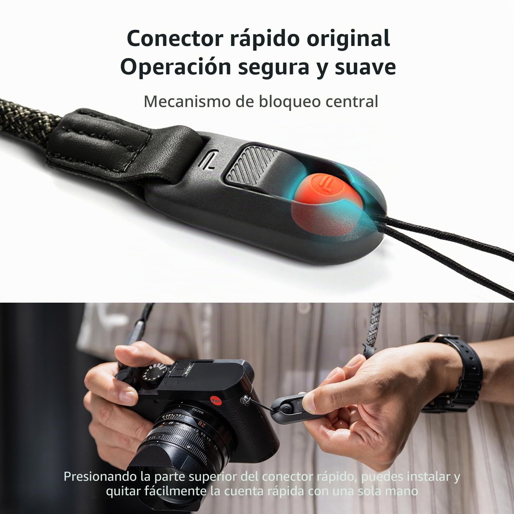 PGYTECH Correa para el Hombro de la cámara Air, Correa para la cámara Superficie similar al Cuero de liberación rápida con Cuerdas Trenzadas