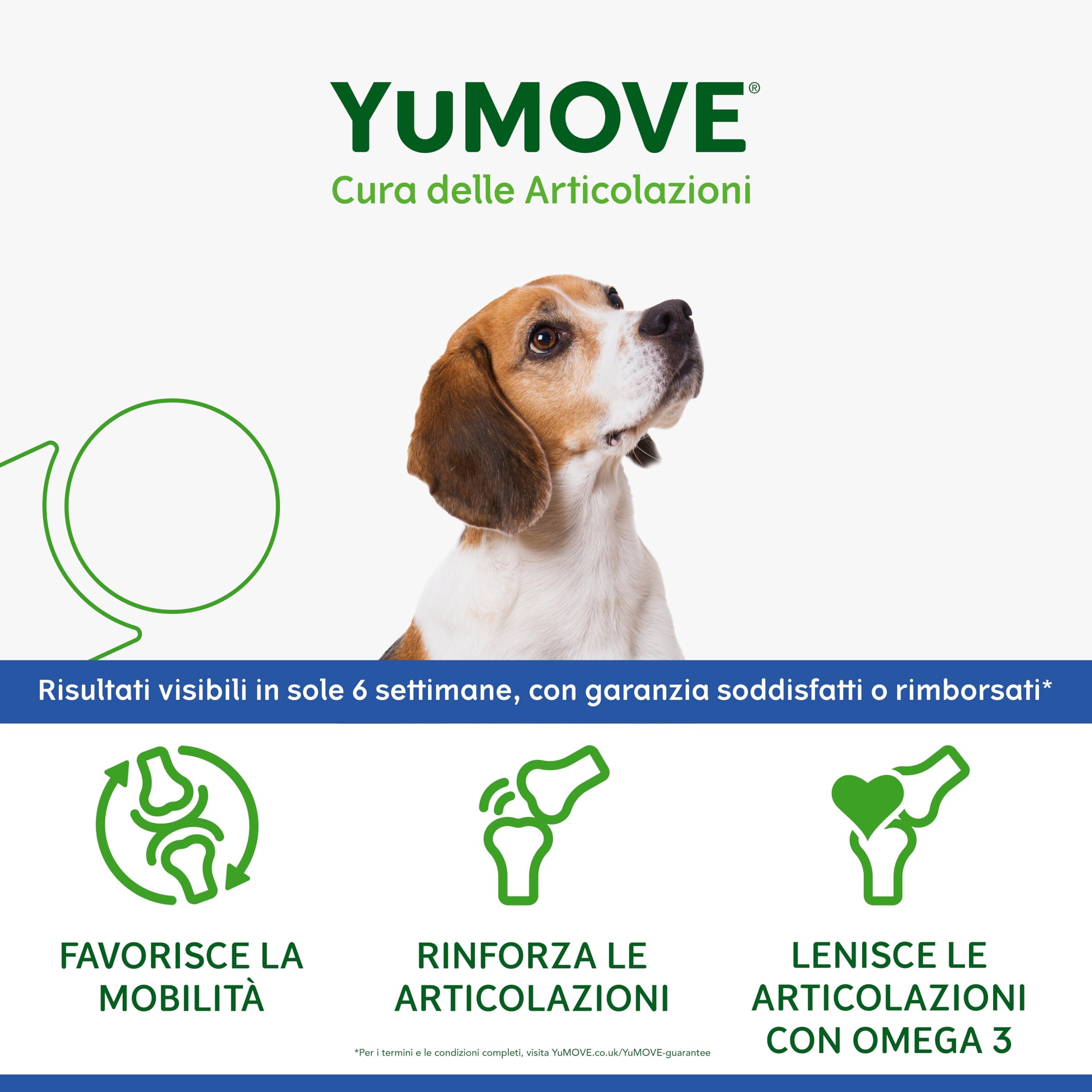YuMOVE Integratore Articolazioni Cane 8+ Anni - 120 Compresse - In Attesa di Brevetto 170mg di Cozza Verde ActivEase per Compressa - Joint Care Cani Articolazioni & Condroprotettori Cane, Glucosamina