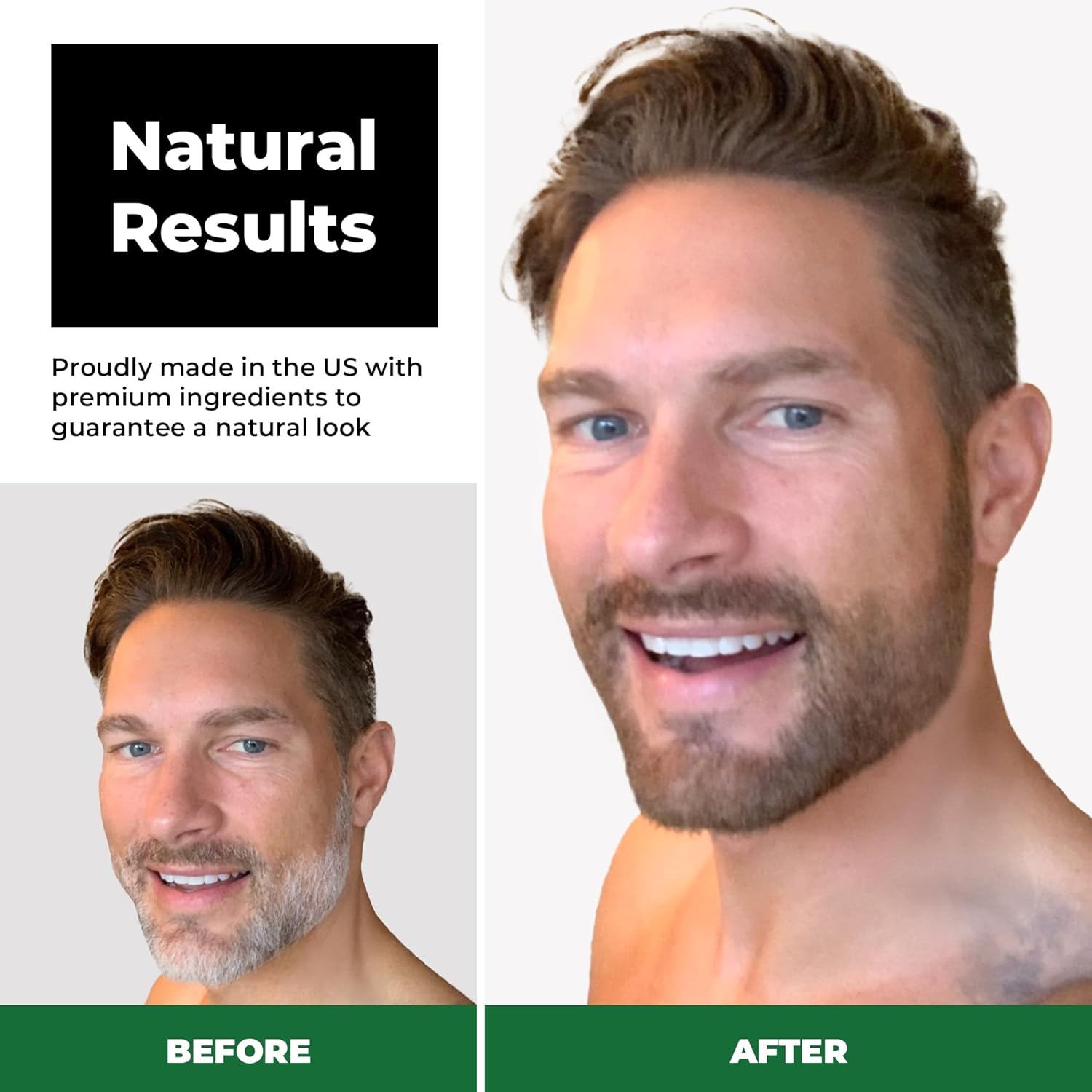 Simpler Hair Color Dark Brown Mustache and Beard Upgraded Brush Kit with 3 Brushes Included for Precision Application - Gentle, Natural Looking Beard Coloring for Men