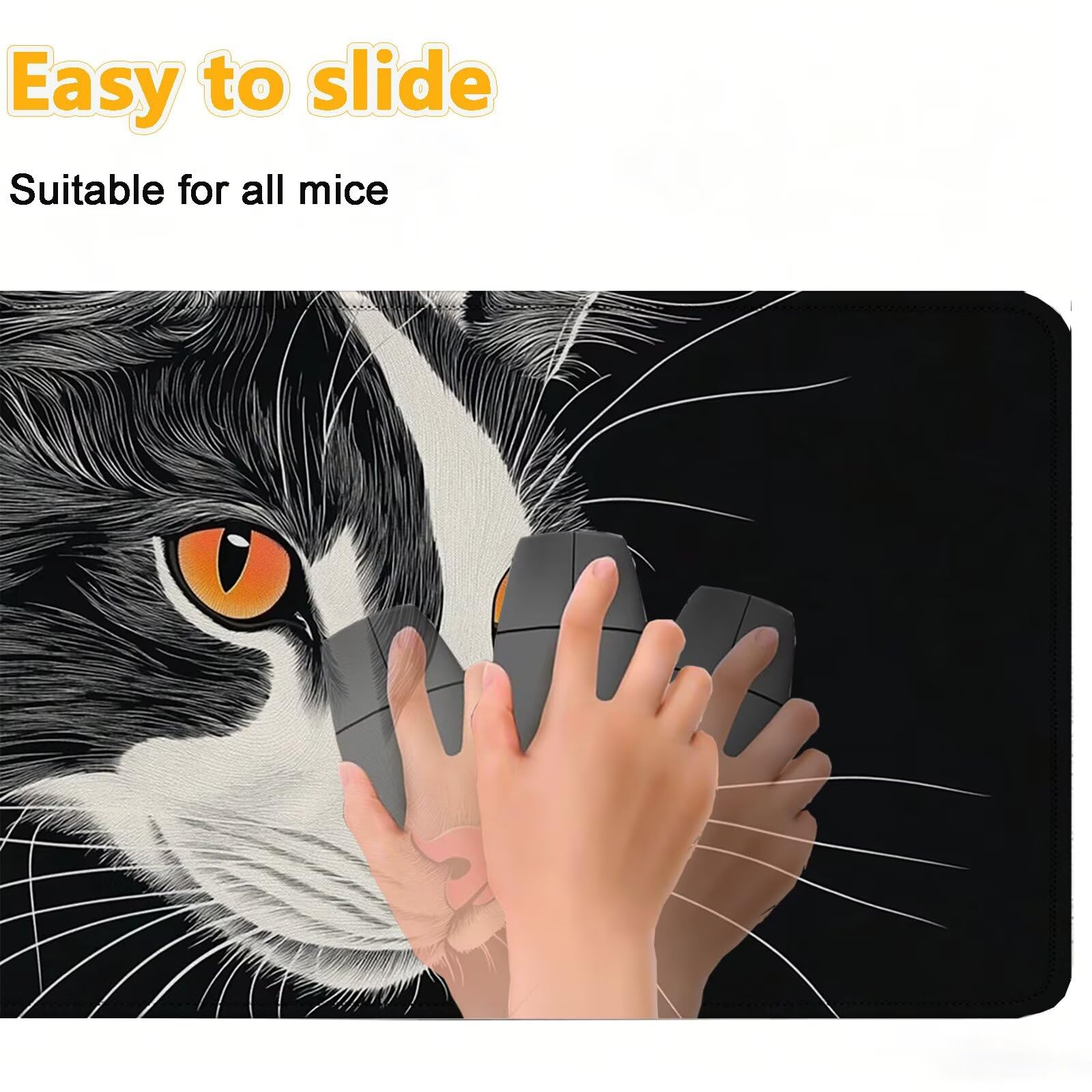 Tappetino Mouse 900x450mm | Superficie Ultra-Liscia | nero 0-z288