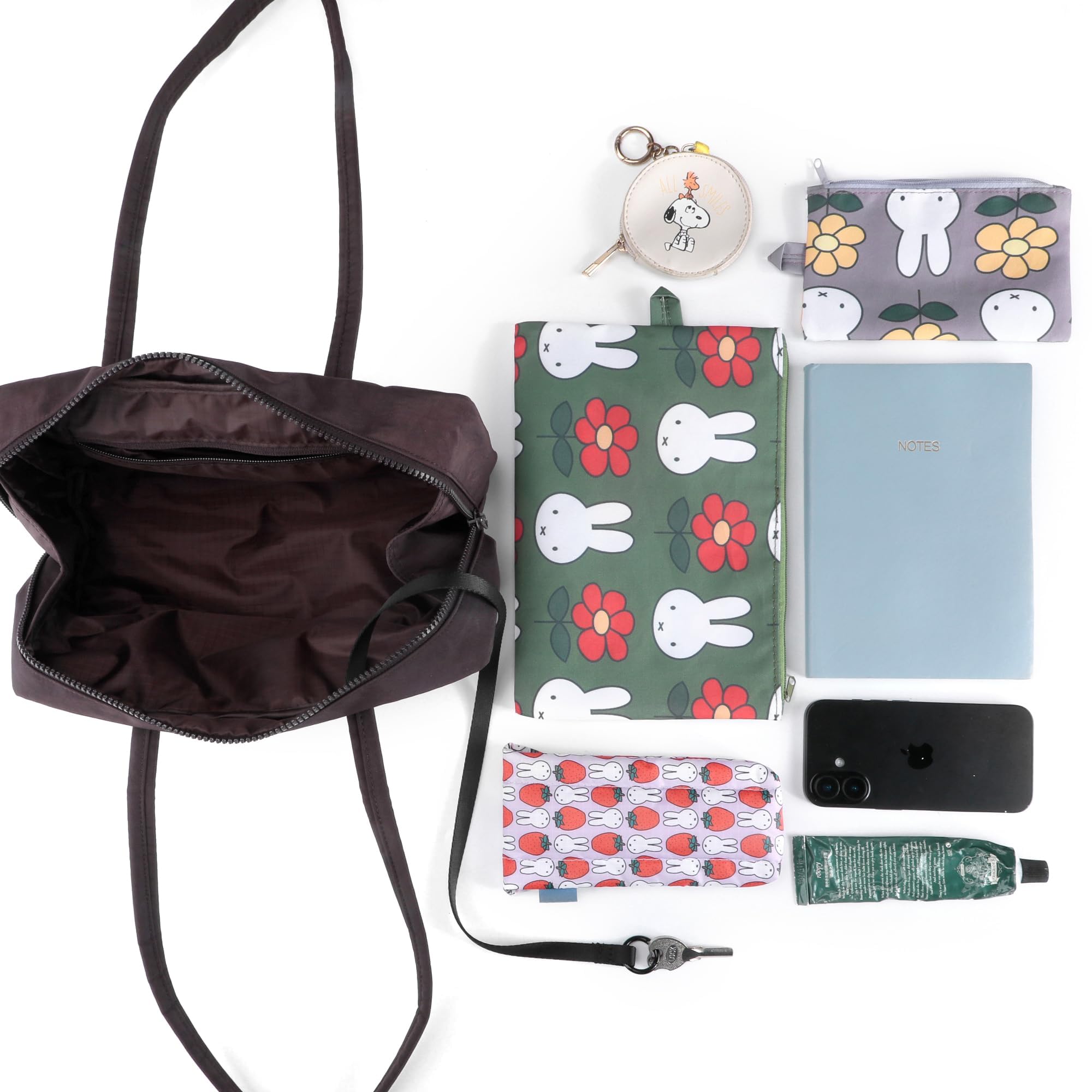 FASTFAIRY Slouchy Lightweight Bowler Bag: East-West Design With Charm Loop - Everyday Use Outings - 5