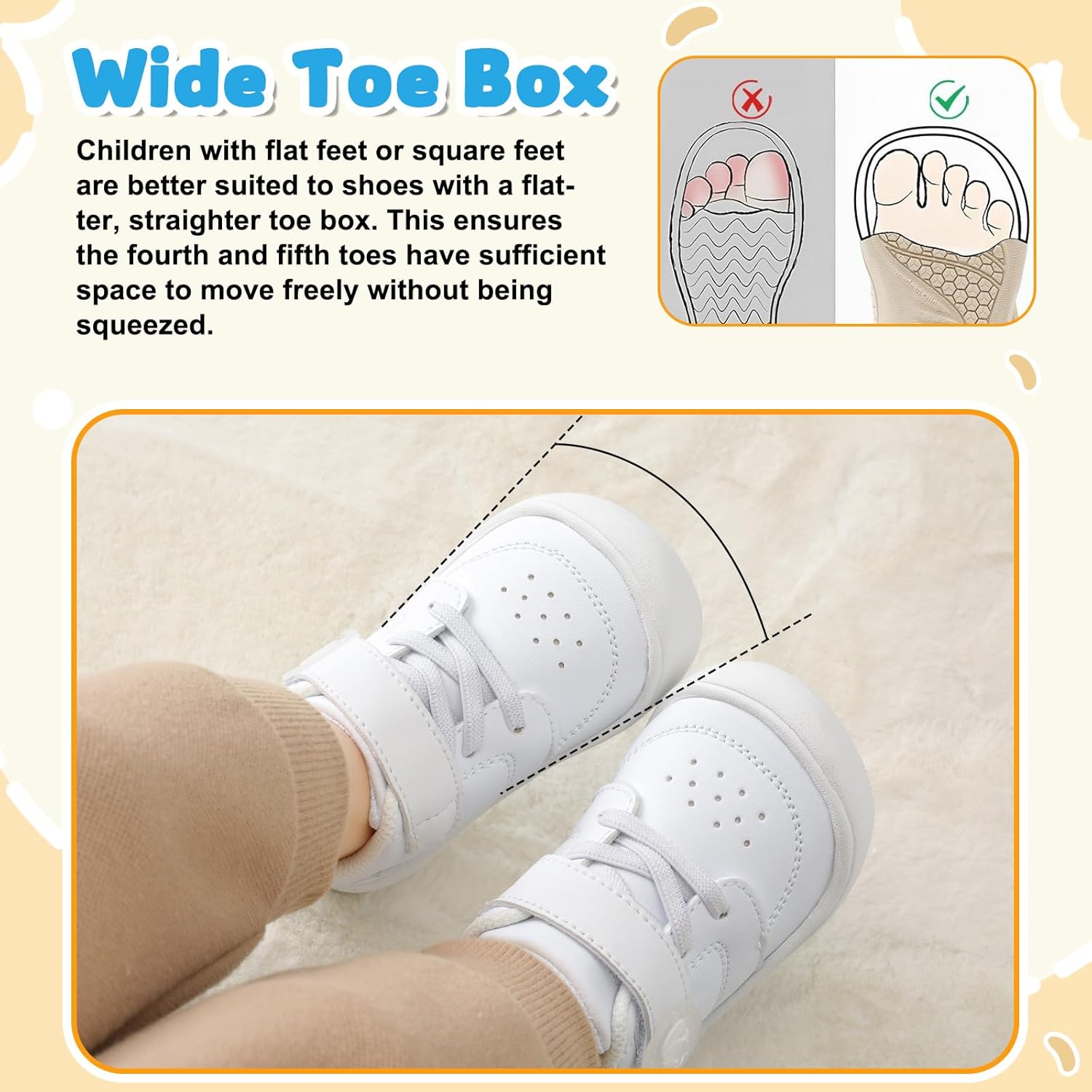 FEETCITY Leather Baby Shoes Boys Girls First Walking Shoes Infant Sneakers Crib Shoes Breathable Lightweight Slip On Shoes - Image 5