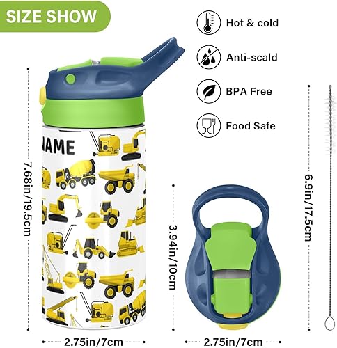 Miniatura 3 de Botella de agua de acero inoxidable para niños, botella de agua aislada al vacío de acero inoxidable de 12 onzas para niños, botellas aisladas al