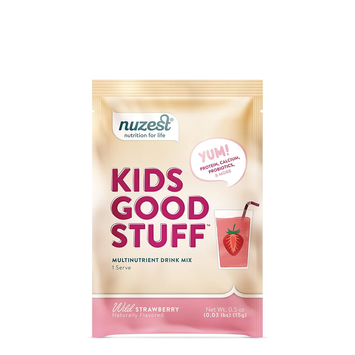 Nuzest - Kids Good Stuff - Vegan Smoothie Mix - Wild Strawberry - Multivitamin Nutritional Supplement Protein Shake