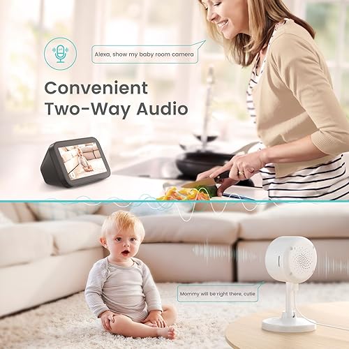 Miniatura 7 de litokam Cámaras interiores para seguridad del hogar con visión nocturna, cámara para mascotas con aplicación de teléfono, cámara de seguridad WiFi