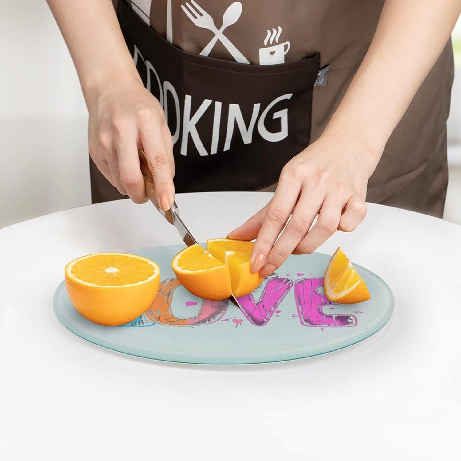 Love Basketball Gift Kitchen Cutting Board Glass Chopping Block for Meat Vegetables and Fruits Ideal Home Gifts