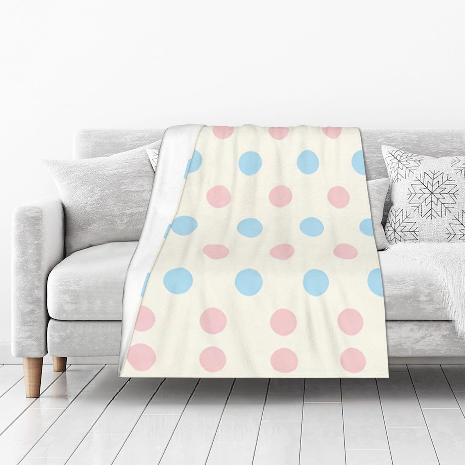 DUYIOKH Pastel Dots Print Thick Throw Blanket, Blanket for Couch Bed Warm Travel Blanket for Camping Movie Night