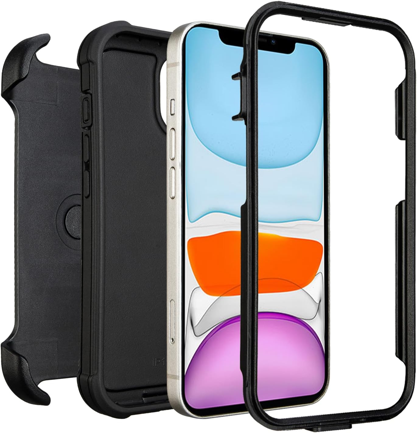 for Defender iPhone 11 Case with Clip,Holster with Kickstand,for Heavy Duty iPhone 11 Phone Case Rugged 2 Layers of Sturdy,Anti-Drop for Phone Case iPhone 11 Case Protective(Black)
