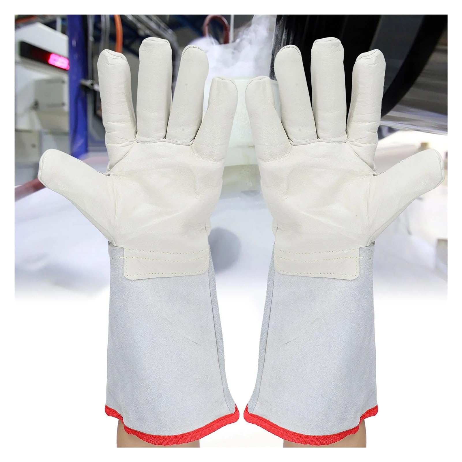 1 par de guantes de protección for trabajo criogénico de 40 cm de largo for tratamiento con nitrógeno líquido GNL