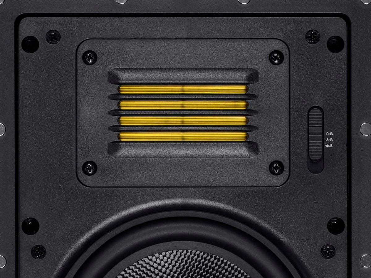 Monoprice 2-Way Carbon Fiber In-Wall Speakers - 6.5 Inch (Pair) With Magnetic Grille And Ribbon Tweeter - Amber Series