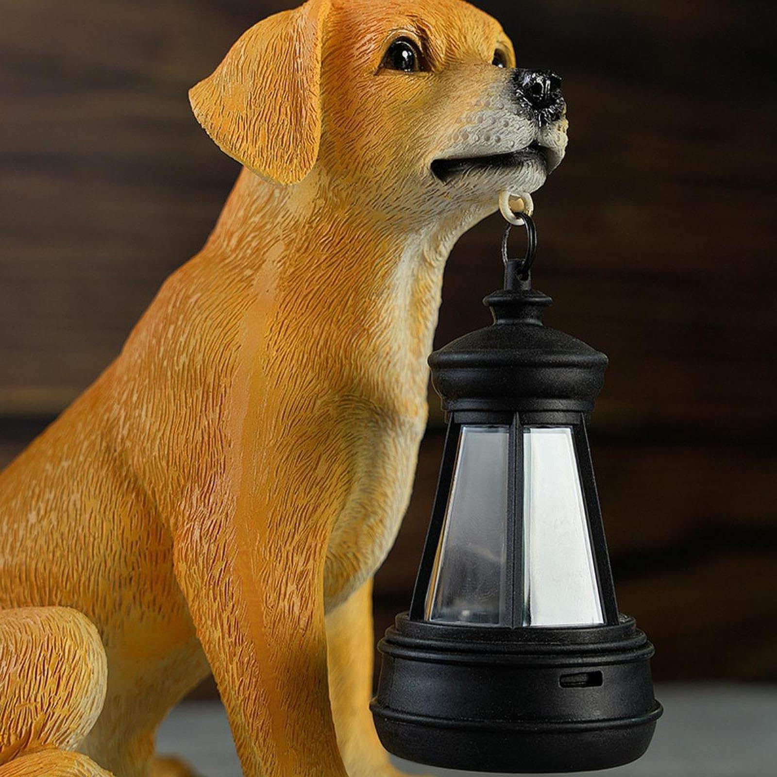 Statua da Giardino per Esterni per Cani Luce Solare con luci solari Ornamento Moderno Artigianato Regalo Figurina di Animali per Cortile Esterno Prato