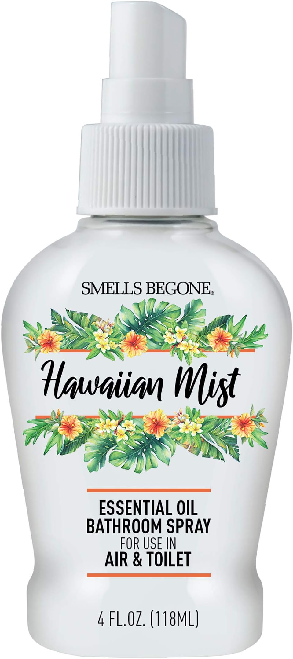 4 oz Essential Oil Bathroom Spray - Instantly Eliminate Toilet & Bathroom Odors - Air Freshener Made with Essential Oils (Hawaiian Mist)