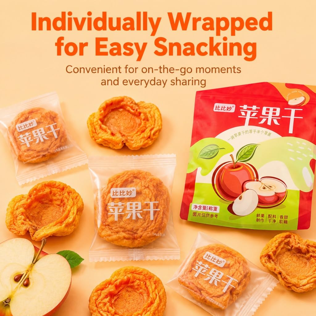 Premium 500g Getrockneter Apfelsnack | Originalgeschmack | Dick Und Zäh | Einzeln Verpackt | Natürlicher Fruchtgenuss For Alle Altersgruppen