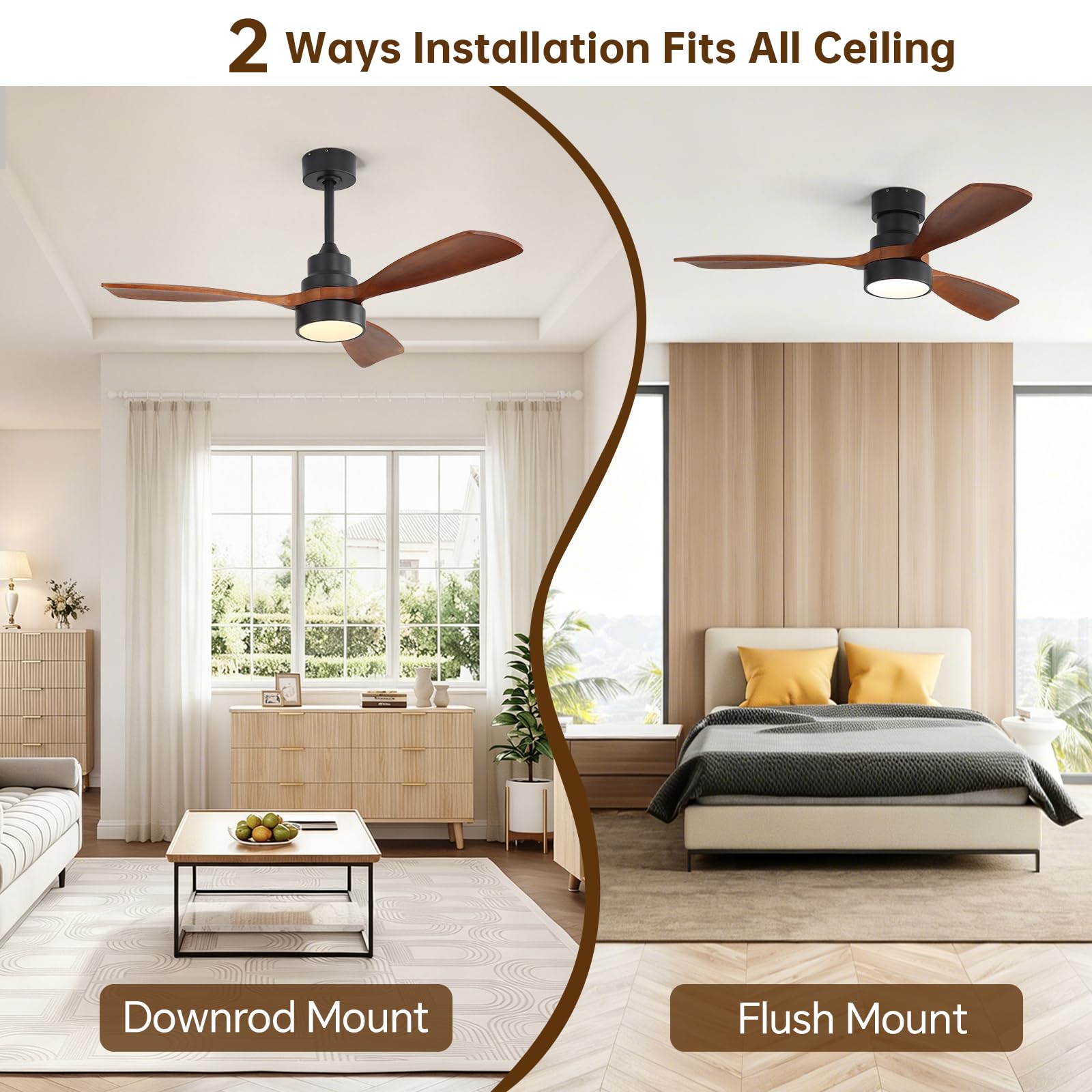 Sofucor 48" Smart Ceiling Fan with Lights - Remote Control -3 Sofucor 48" Smart Ceiling Fan with Lights - Remote Control -3