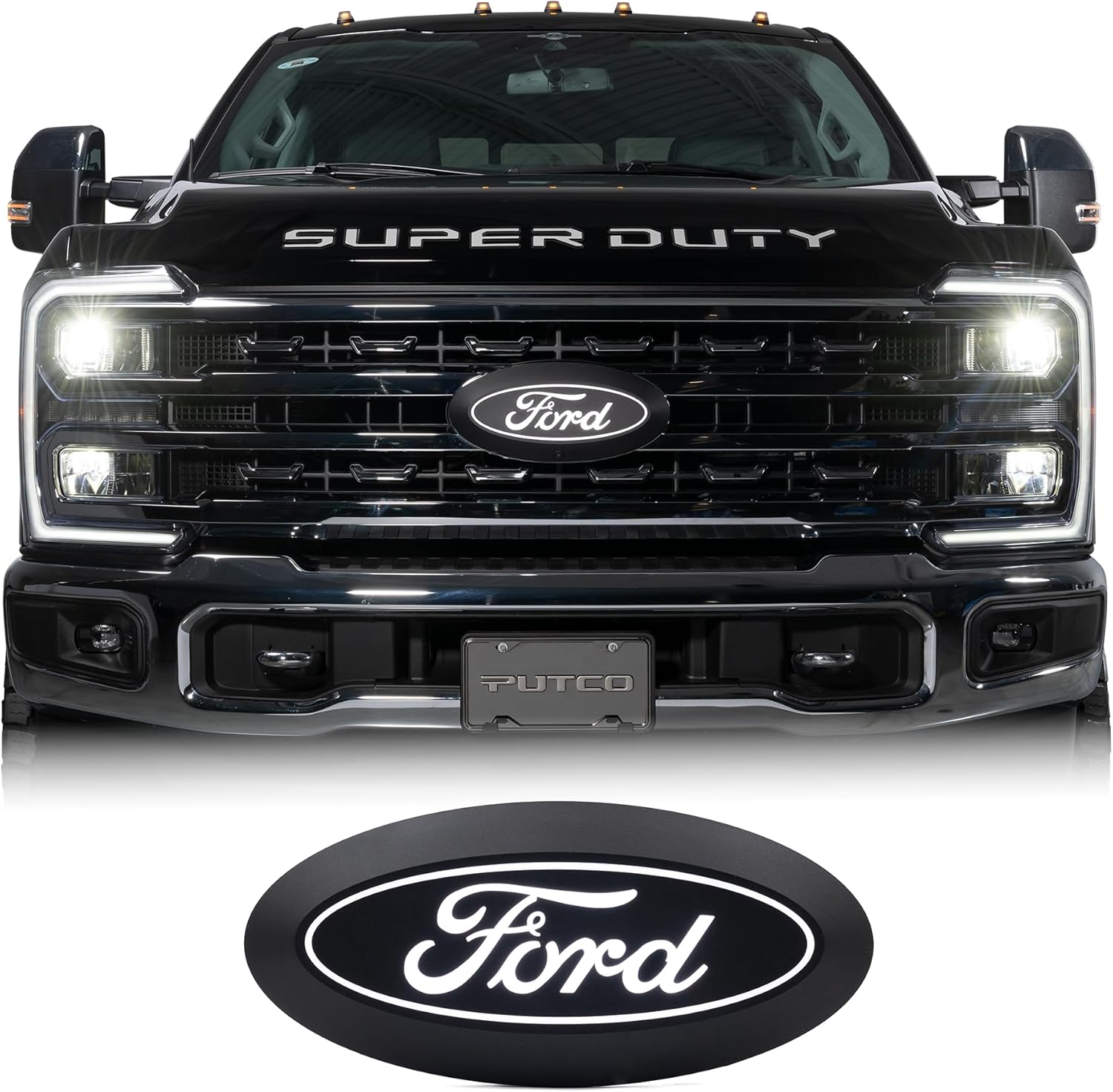 Putco Luminix White LED Oval Grille Emblem for Ford F-250 F-350 F-450 2011-2025 No Camera Plug & Play