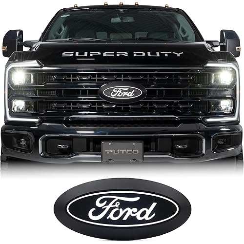 Putco Luminix White LED Oval Light Up Grille Emblem - Fits Ford F250, F350, F450 17-25 w/o Camera