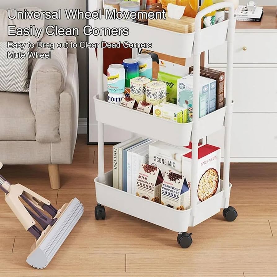 アイボリー 3段ワゴン プラスチック製 キャスター付き Amazon.co.jp: キッチンワゴン キャスター付き 3段 浴室収納