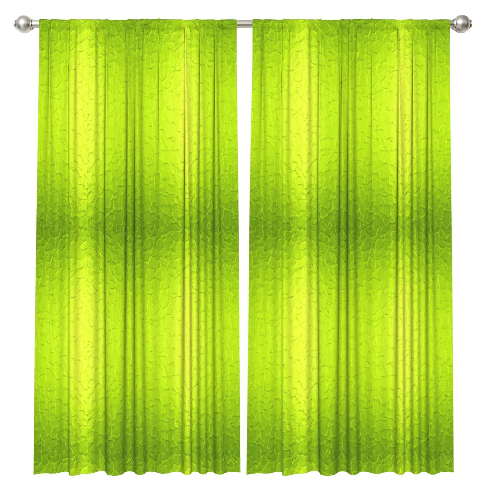InOmak Lime Green Modern Abstract Background, 2 Panels Window Curtains 52 x 84 Inch Blackout Curtains for Living Room Bedroom