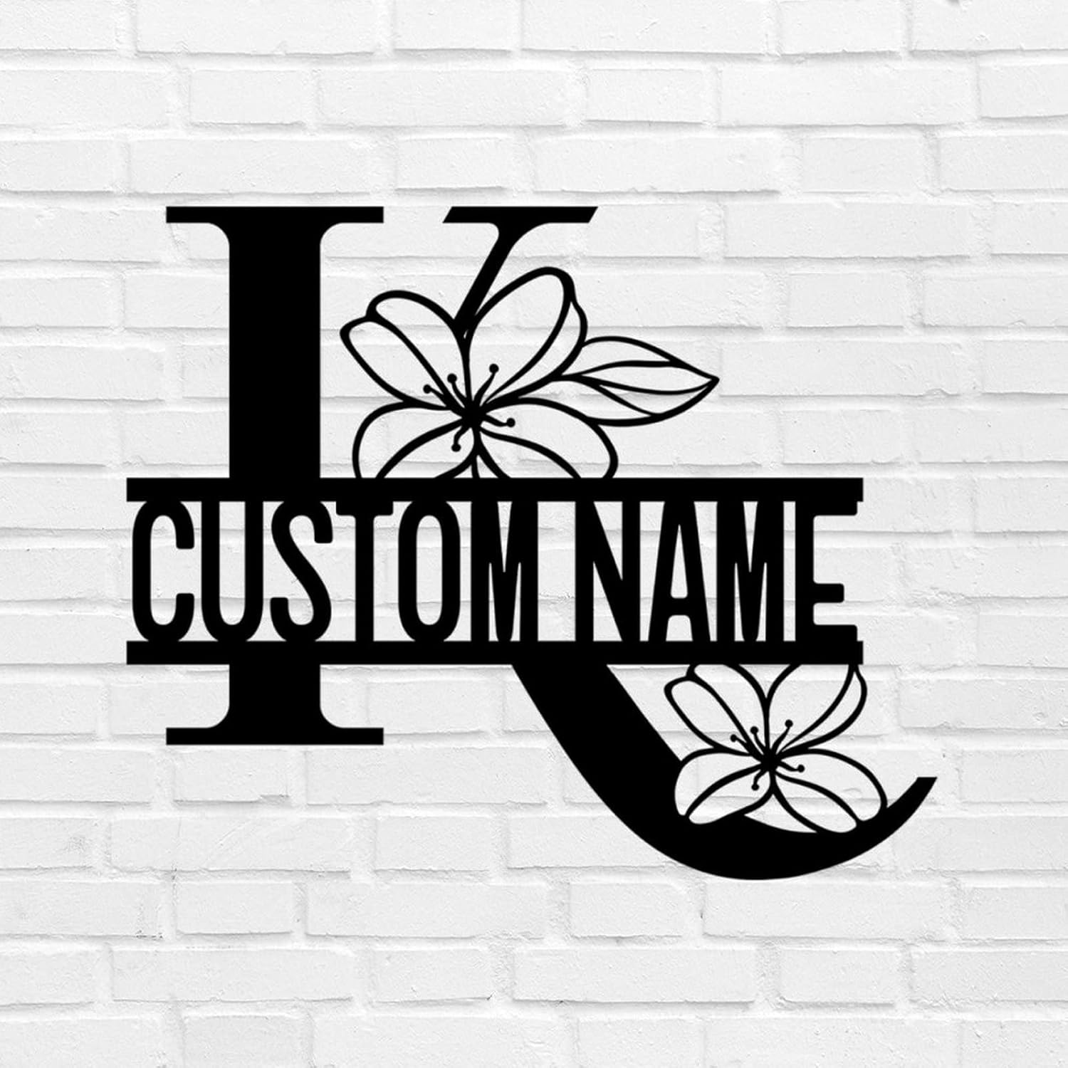 K Custom Name Initial Letter Monogram Country Metal Sign