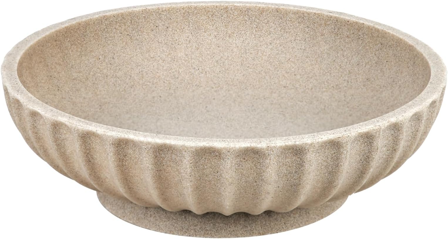 Large Decorative Bowl - Fruit Bowl for Kitchen Counter - Modern Decorative Bowl for Home Decor,Key Bowl for Entryway Table - Artificial Stone Beige