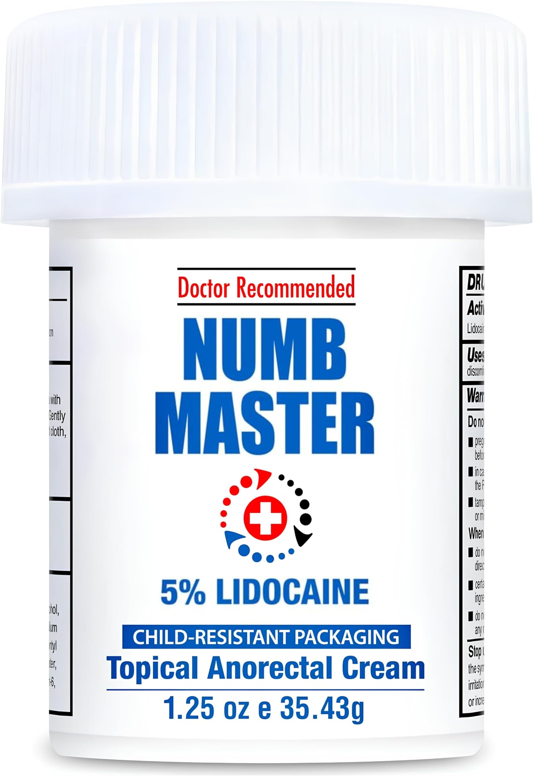 Clinical Resolution Laboratory Numb Master 5% Lidocaine Topical Numbing Cream for Pain Relief, 1oz Max Strength Fast Acting Non Oily Local Anesthetic, Made in USA