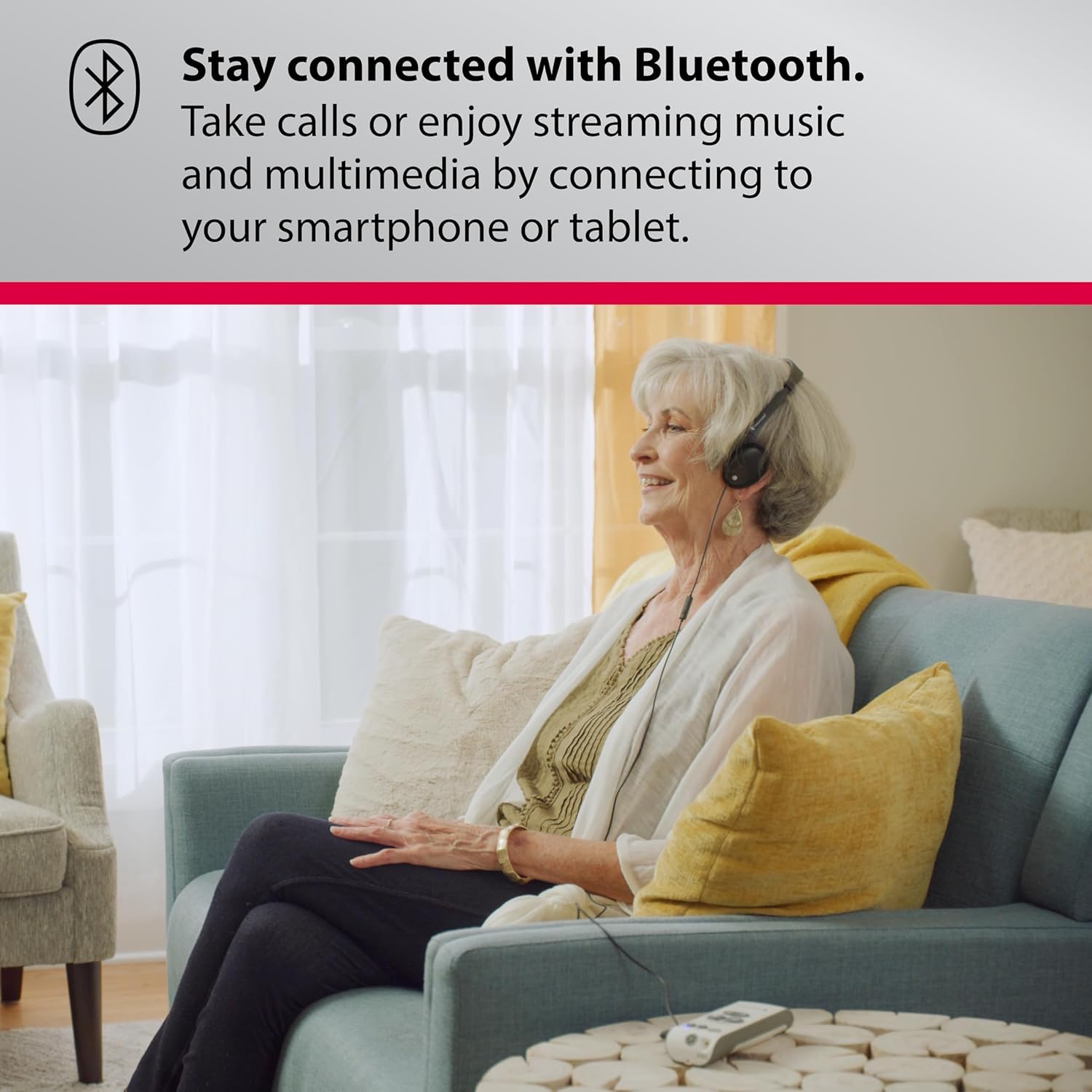 Bellman & Symfon Maxi Pro Bluetooth Hearing Amplifier System with Headphones and Earbuds - 3-IN-1 Digital Sound Amplifier TV Listening with TV Streamer - Wireless Cell Phone Amplifier - Rechargeable