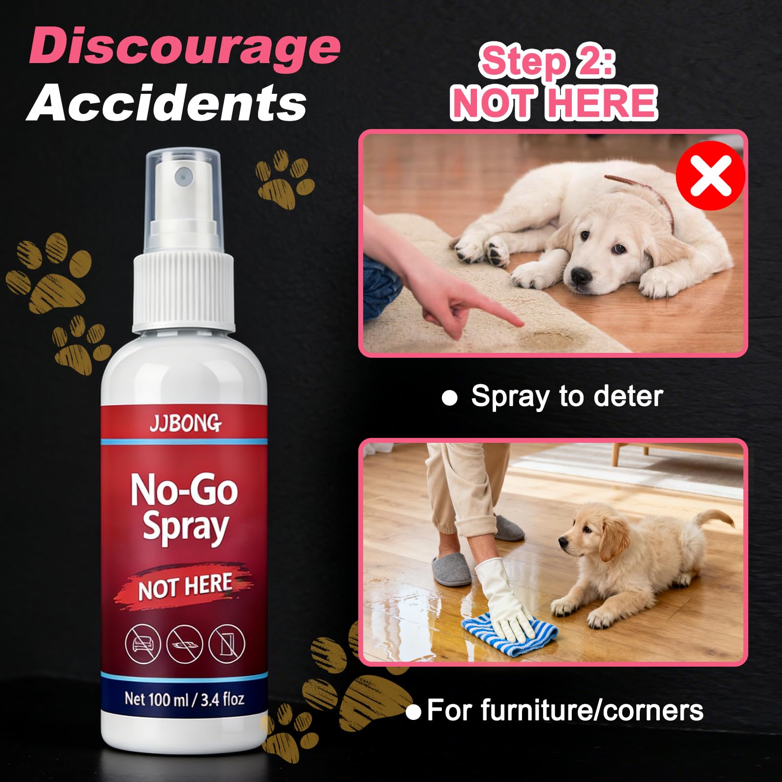 JJBONG Potty Training Spray for Dogs, Puppy Potty Training Spray, Includes Here Potty & Not Here Training Spray, Puppy Pee Spray, Helps Dogs Develop Proper Potty Habitss, 6.8 Fl Oz (Pack of 2). — view 3
