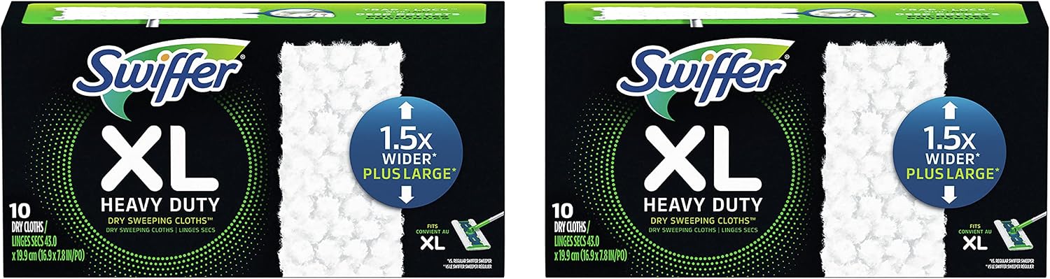 Swiffer Sweeper Heavy Duty Mop Pad Refills, Multi-Surface Dry Cloths for Floor Sweeping and Cleaning, 20 Count Total