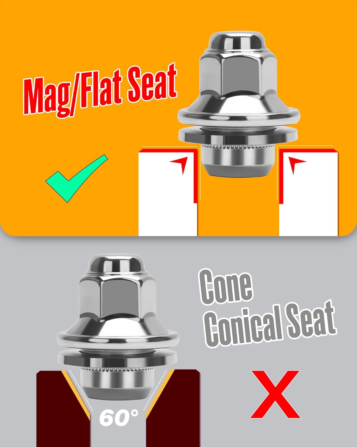 M14x1.5 OEM Lug Nuts for 2022-2026 Toyota Tundra Sequoia Stock Wheels, 24pcs Chrome 14x1.5 Lug Nuts for Tacoma 4Runner Grand Highland Land Cruiser Mirai, One Piece Mag Seat Lugnuts for Lexus LX570