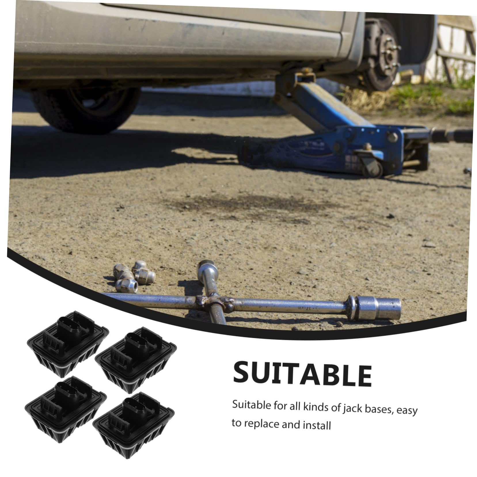 Luxshiny 4pezzi Cuscinetti in Gomma Per Martinetti Idraulici Base Per Martinetto Supporto Per Martinetto Da Pavimento Adattatore Per Per Auto Accessori Per Sollevamento