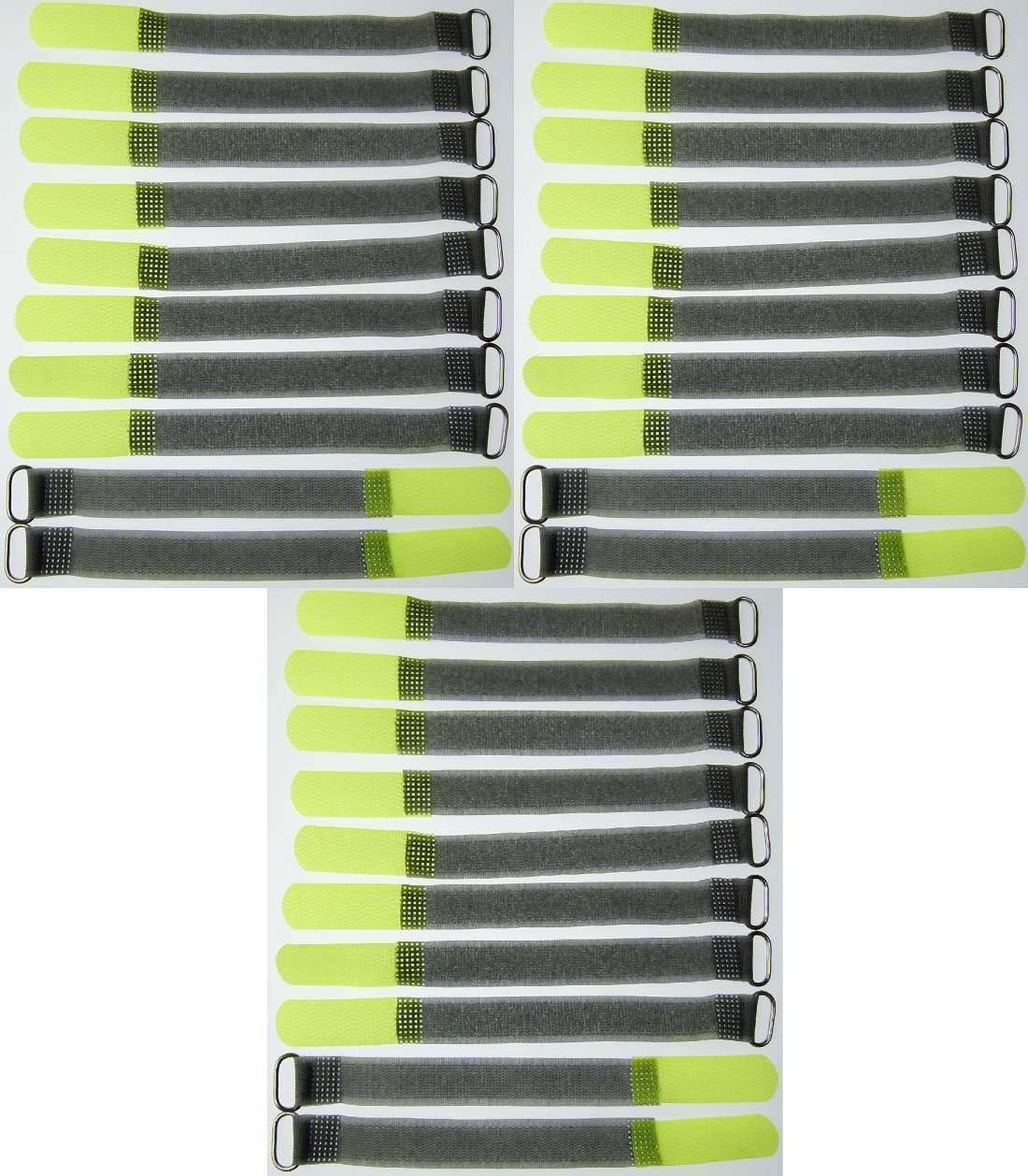 10x Klett-Kabelbinder 16 Cm, Neon-gelb – Wiederverwendbar, Mit Metallöse, Für Kabel Und Mehr