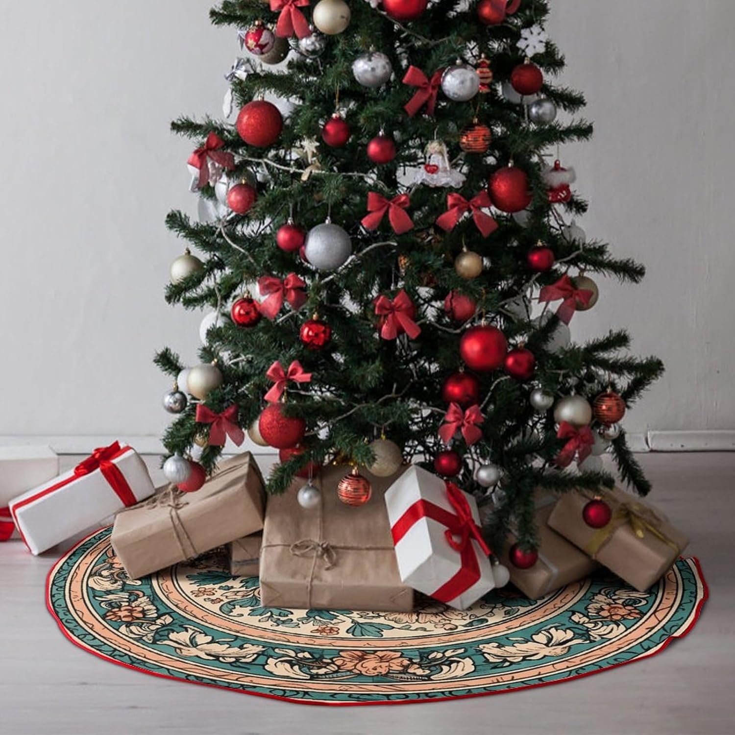 Christmas Tree SkirtCircular Patternclassic Fashion Tree Skirt Painted Multifunctional Christmas Tree Skirt
