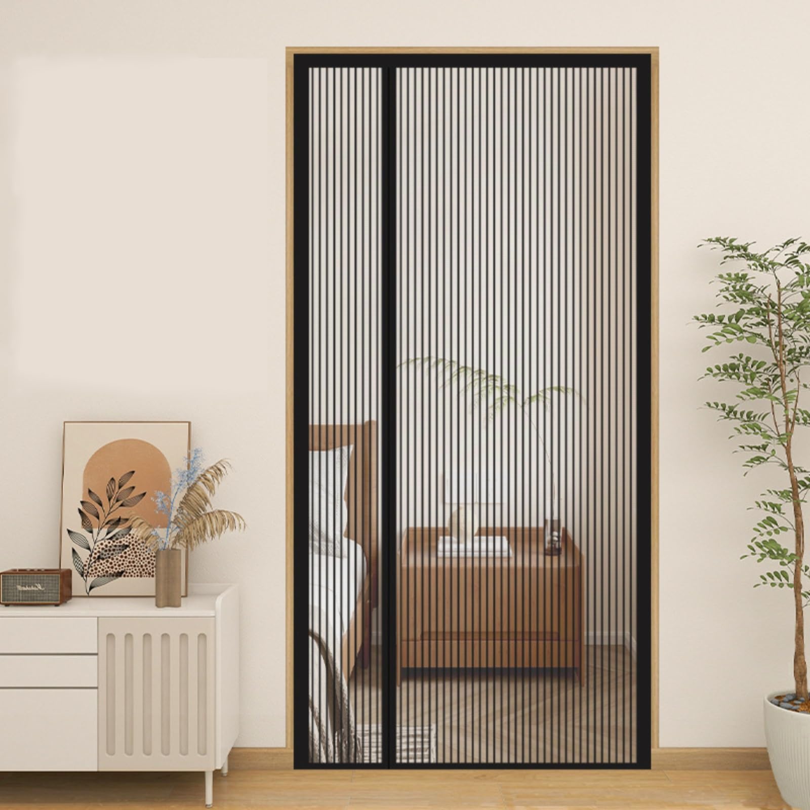 Moustiquaire de porte magnétique pour stopper les moustiques dans la chambre