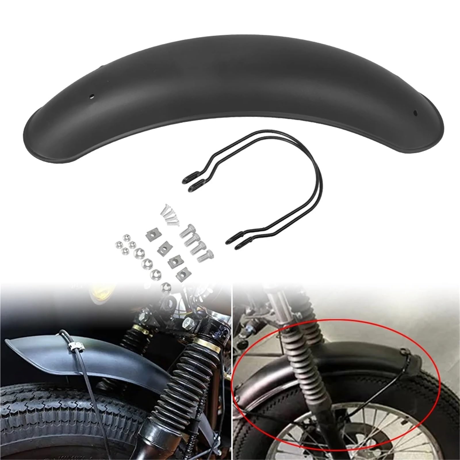 Sostituzione parafango anteriore moto, ruota retrò, parti modificate compatibili Cg125 Z1000 protezione forcella